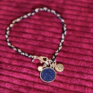 Braided cord initial bracelet “C”